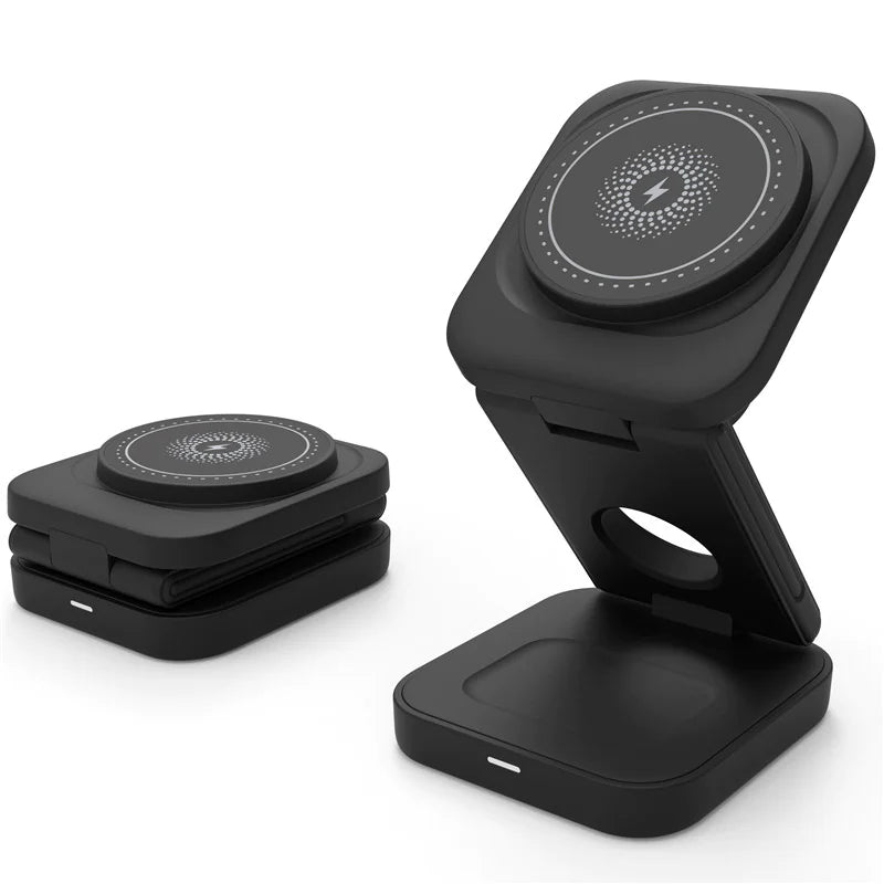✨ Cargador 3 en 1 Plegable – Wireless Fast Charging