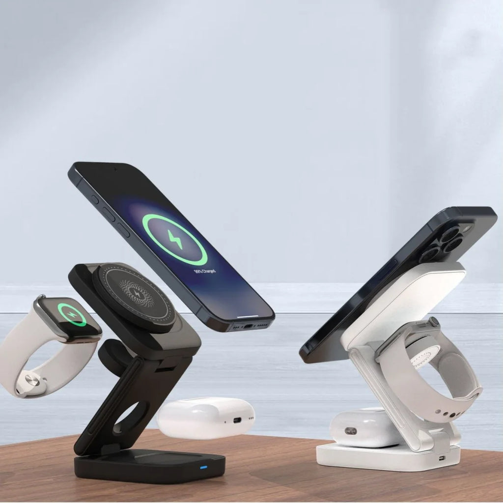 ✨ Cargador 3 en 1 Plegable – Wireless Fast Charging