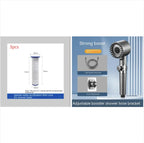 ✨ Regadera Turbo 360° de Alta Presión – 4 Modos Spa