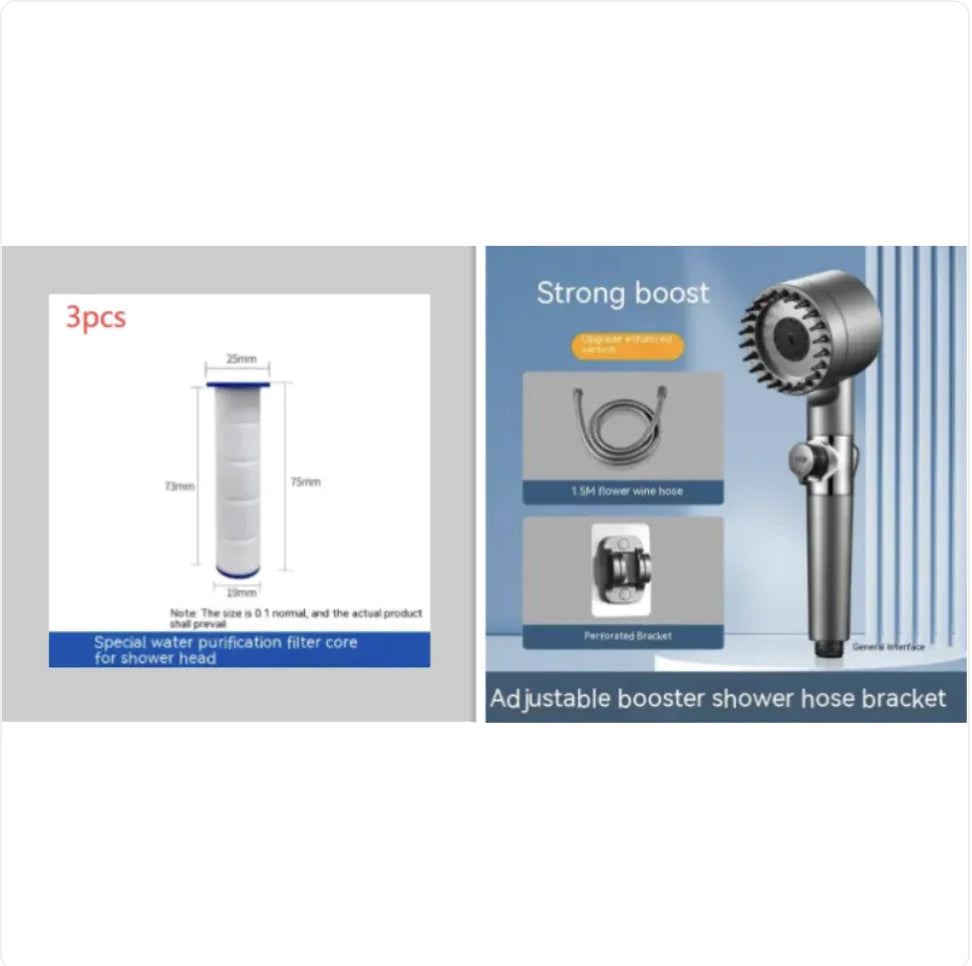 ✨ Regadera Turbo 360° de Alta Presión – 4 Modos Spa