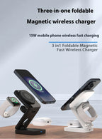 ✨ Cargador 3 en 1 Plegable – Wireless Fast Charging