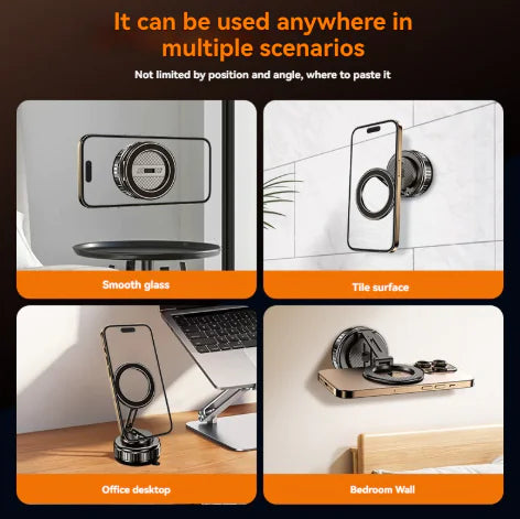 🌀 Magnetic Vacuum Phone Holder -360° Strong Grip